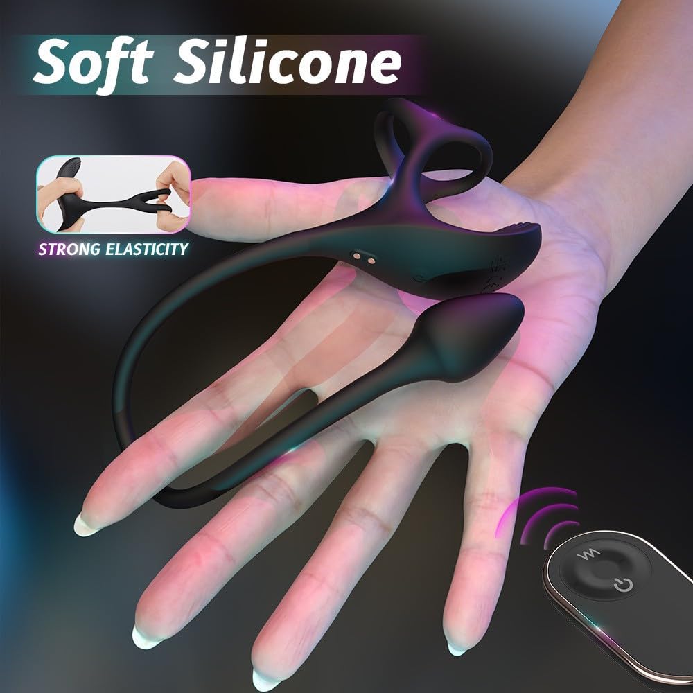 Игрушка для анального секса с дистанционным управлением, массажер простаты для мужчин, анальный вибратор с кольцом для пениса, анальная пробка с 9 режимами вибрации, секс-игрушка для пар