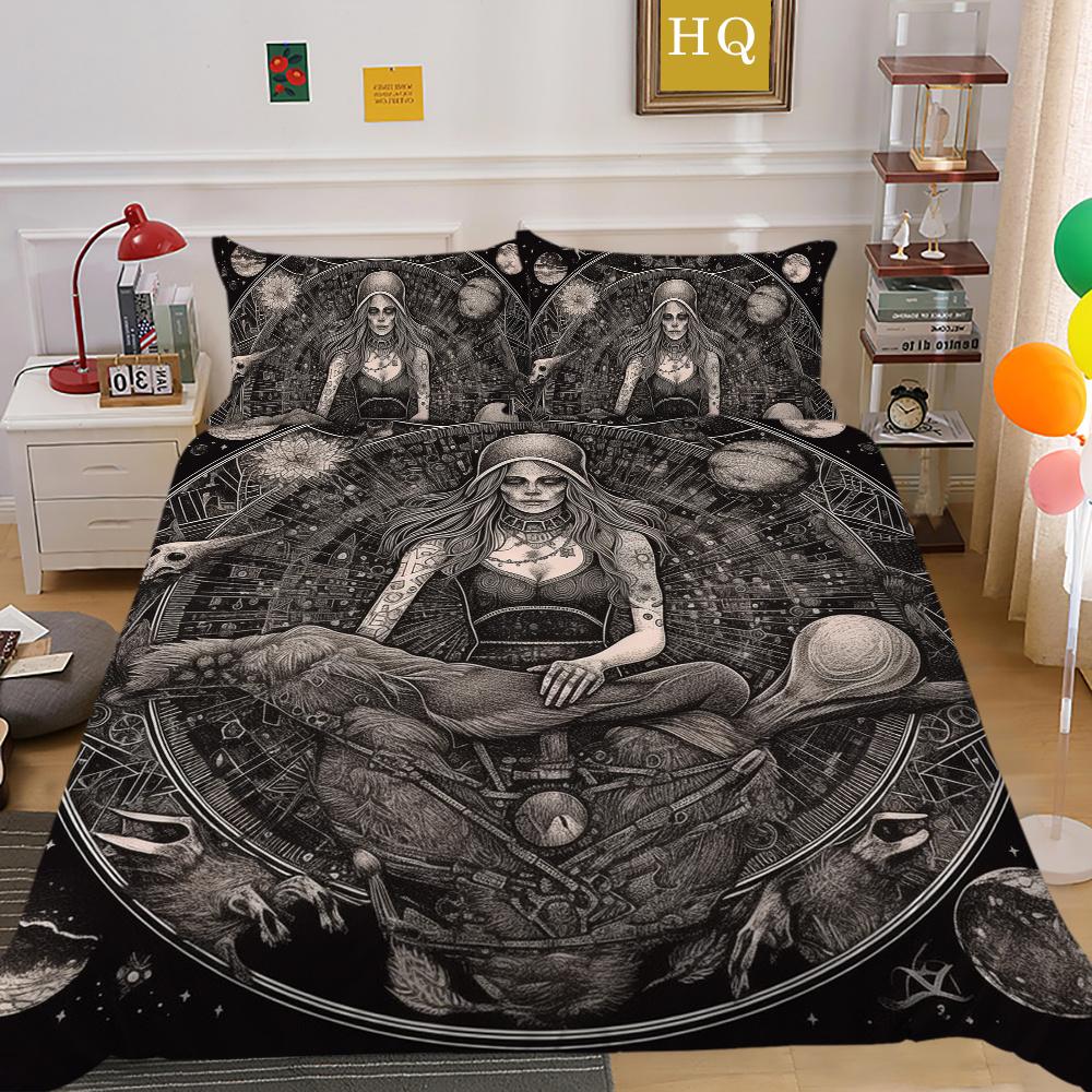 Комплект пододеяльника Beauty с принтом черепа, полный размер, микрофибра, покрывала, наволочка высокого качества, роскошные комплекты постельного белья