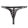 Sexy Adult Underwear with Three Adjustable Leather PU Chastity Pants for Couples To Flirt with