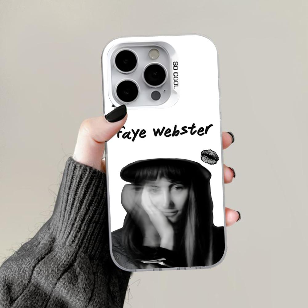 Faye W-Webster Singer Phone Case For iPhone 16,15,14,13,12,11,Pro,Max,Plus,Mini,XS,SE Anti Fall Gray White Matte Hard Bumper