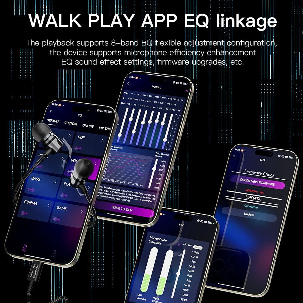 KEYSION Настройка эквалайзера Type-C на 3,5 мм USB DAC Audio HiFi Decoder 32 бит/384 кГц ADC 48 кГц HD Усилитель для наушников для Android iOS Win10