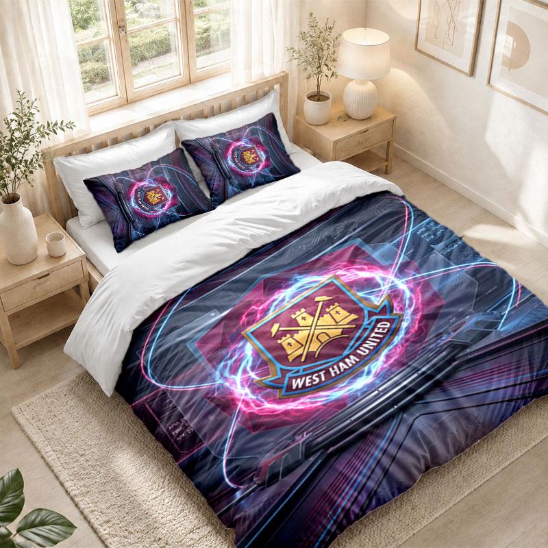 Комплект постельного белья 1 пододеяльник 2 наволочки Футбольный принт West Ham United Спальня Домашний декор