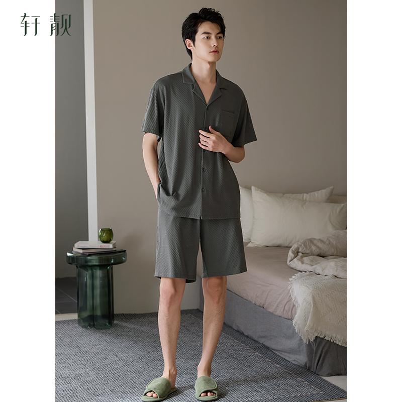 Xuan Liang Men's Summer Pure Cotton Short-Sleeved Shorts Casual Home Clothing Set