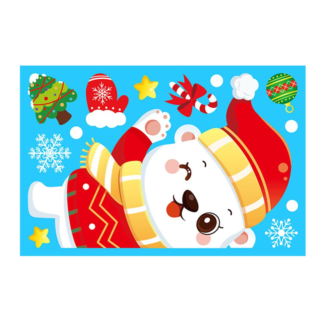 Electrostatic Glass Stickers On Christmas Windows And Christmas Stickers On Walls