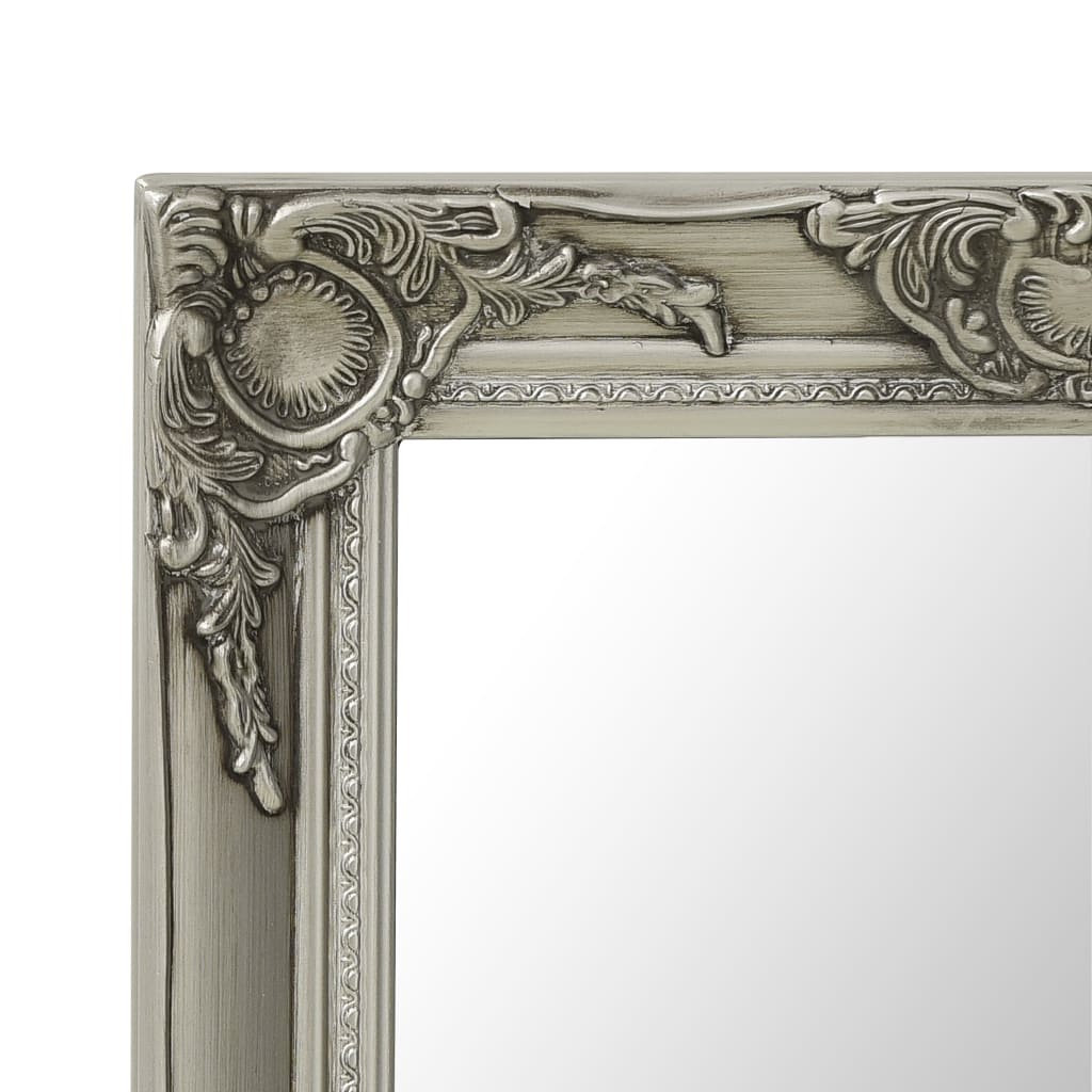Baroque Style Wall Mirror 50x60 cm Silver