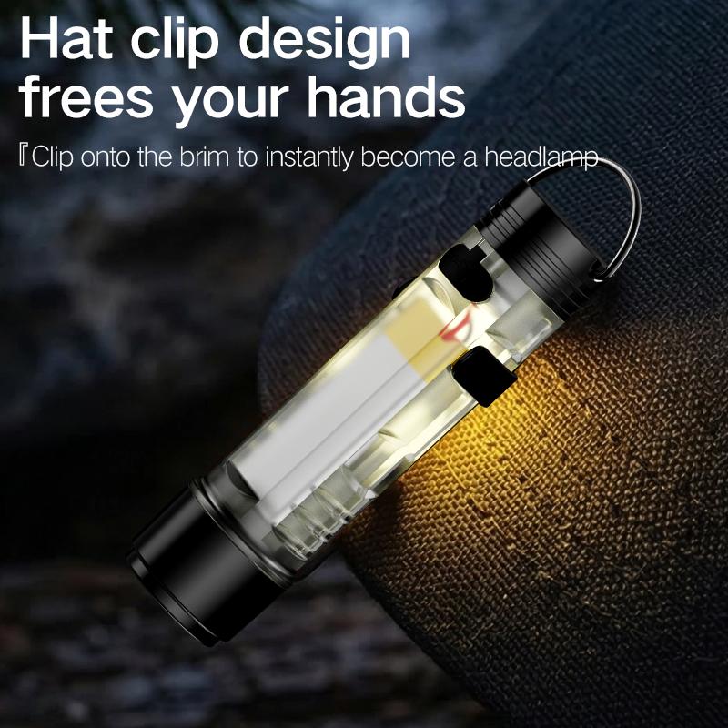 Xiaomi Multi Functional Mini Flashing Warning Keychain Light, Outdoor Portable Hook Pocket Lighting, Floodlight, Flashlight
