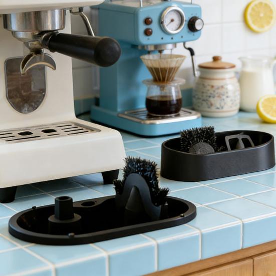 Набор для чистки кофейного портафильтра Кофейный портафильтр Жесткие инструменты для чистки с поддоном для сбора гущи Щетка для чистки Набор для обслуживания