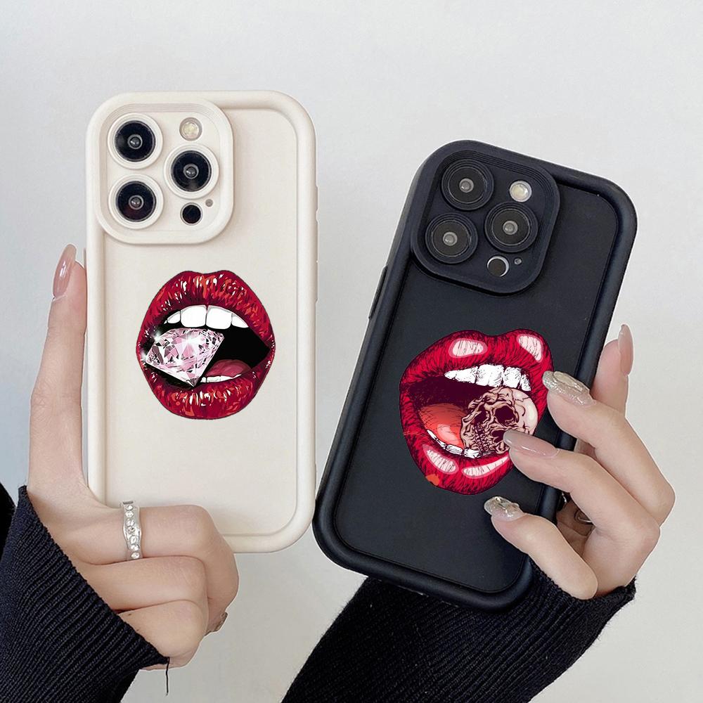 LZ20 Lips kiss design силиконовый чехол для телефона Infinix Smart 9 Hot 40i Tecno Camon 20 Pro Moto G22 G30 OnePlus Google Pixel 9 противоударный задний чехол