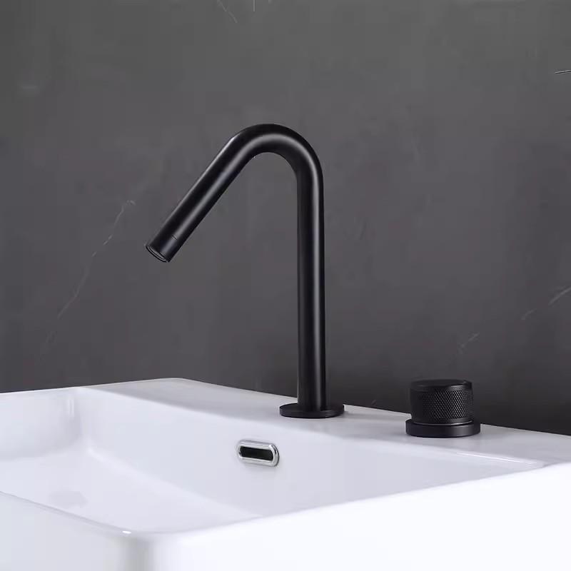 Tuqiu смеситель для ванной комнаты латунный широко расставленный щеткой золотой смеситель для раковины латунный смеситель для раковины 2 отверстия для горячей и холодной воды кран для воды