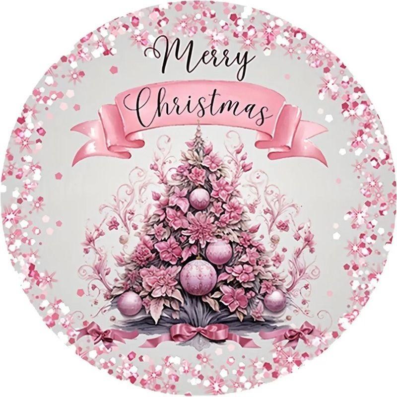 Witch Broom Halloween Sign, Round Aluminum Wall Plaque 20x20cm