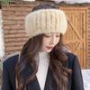 Женская вязаная шапка-повязка на голову - Теплая защита ушей, утолщенная шапка-бини с открытым верхом