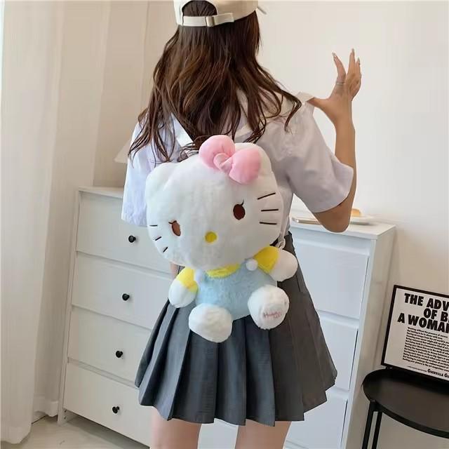 Милый рюкзак-плюш Sanrio для девочек, Милый Куроми, Синнаморолл, Моя Мелоди, Мультяшный Аниме Школьный рюкзак, Легкий дорожный рюкзак