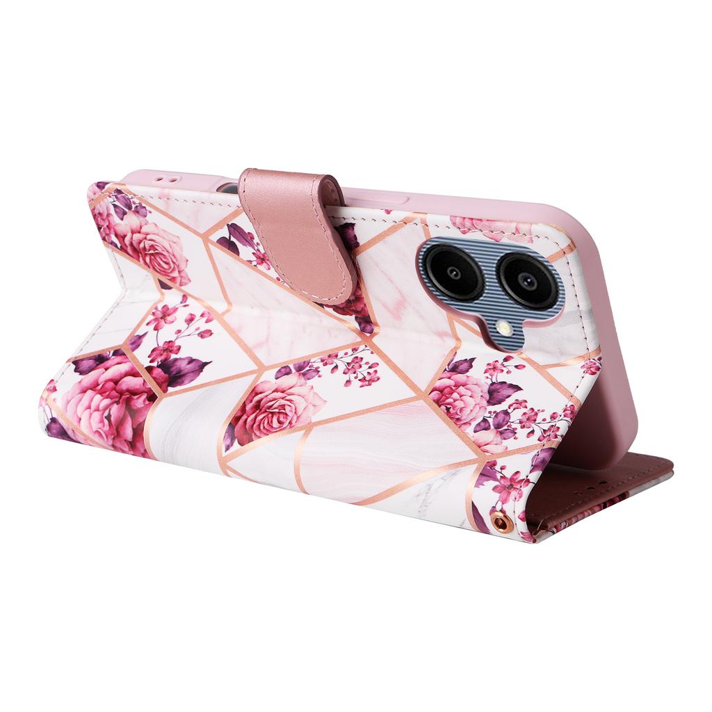 Чехол для Samsung Galaxy A06 4G, кожаный чехол для телефона с узором под лакированный мрамор