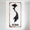 Винтажная карта Вьетнама Металлическая жестяная табличка Рустикальная корневая система Настенная табличка с отверстиями для декора дома, бара, кафе, мужской пещеры, Художественная страна