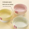 Cute Bow High-Footed Ceramic Cat Bowl, Elevated Pet Food Bowl for Anti-Vomiting, Multiple Colors Available