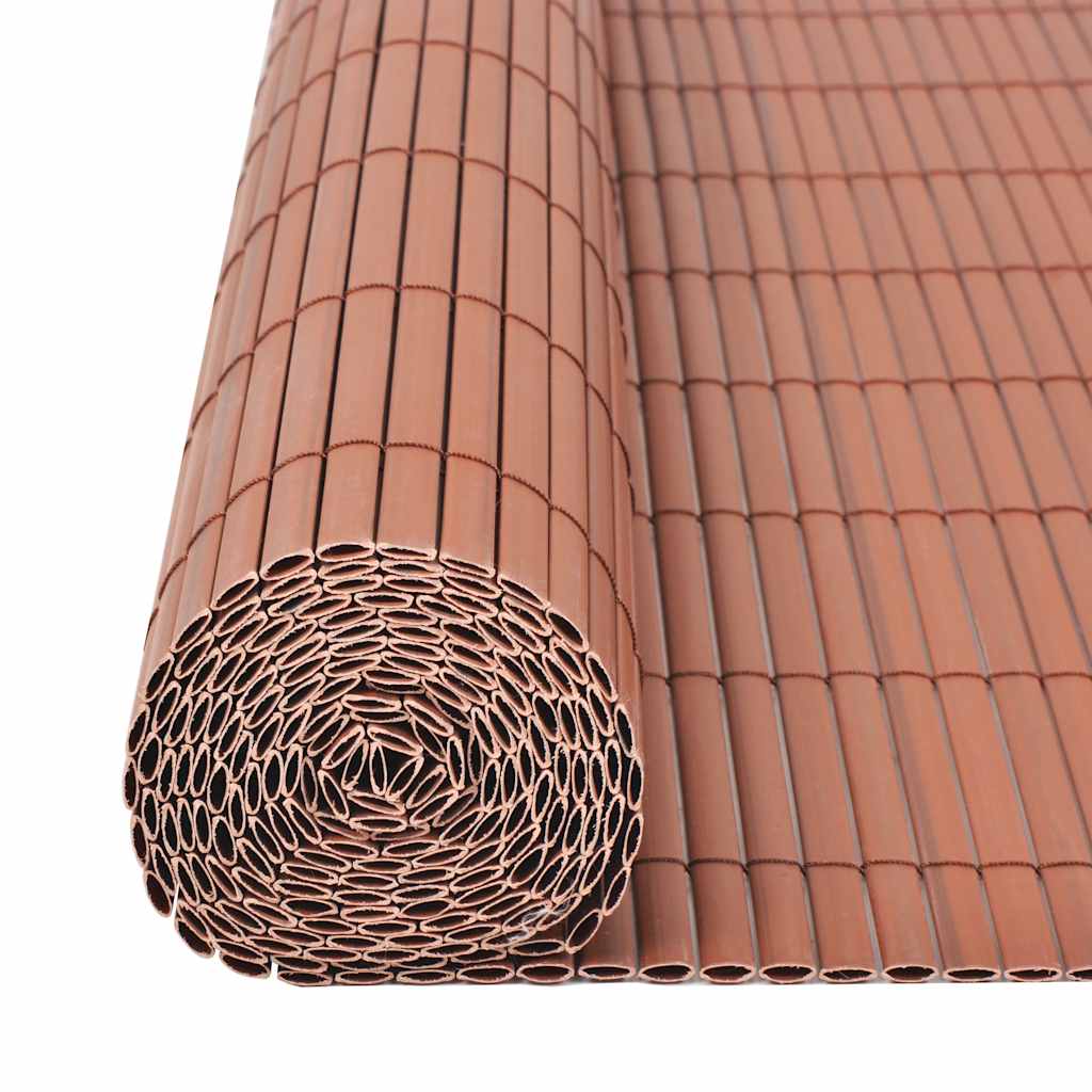 Double Sided Garden Fence PVC 90 x 300 cm Brown
