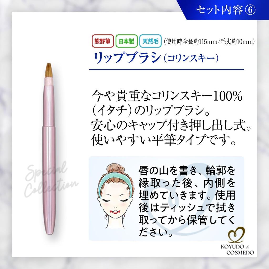 Набор кистей для макияжа Kumano Fude из 6 штук Чехол для кистей СПЕЦИАЛЬНАЯ КОЛЛЕКЦИЯ Кисть для макияжа Fude Специальная [Koyudo & Cosmedo] + (Коллекция Кумано) WI-247S