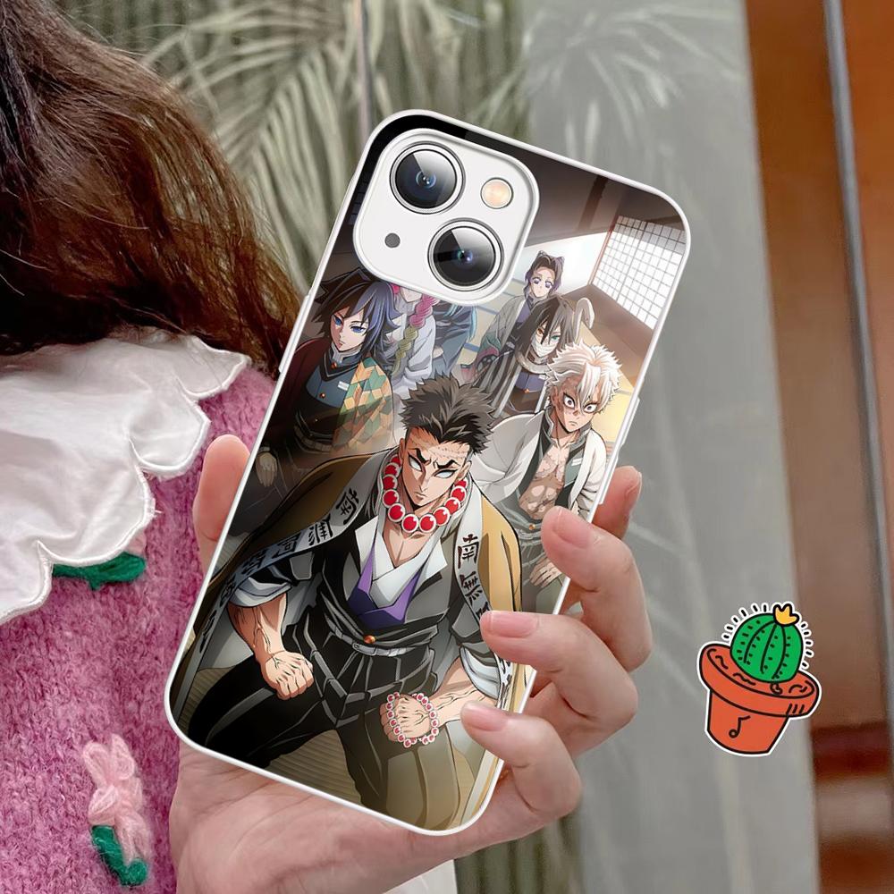 Demon Slayer Phone Case Tempered Glass For iPhone 18 14 13 12 11 Pro Mini XS MAX 14Plus X XS XR Fundas