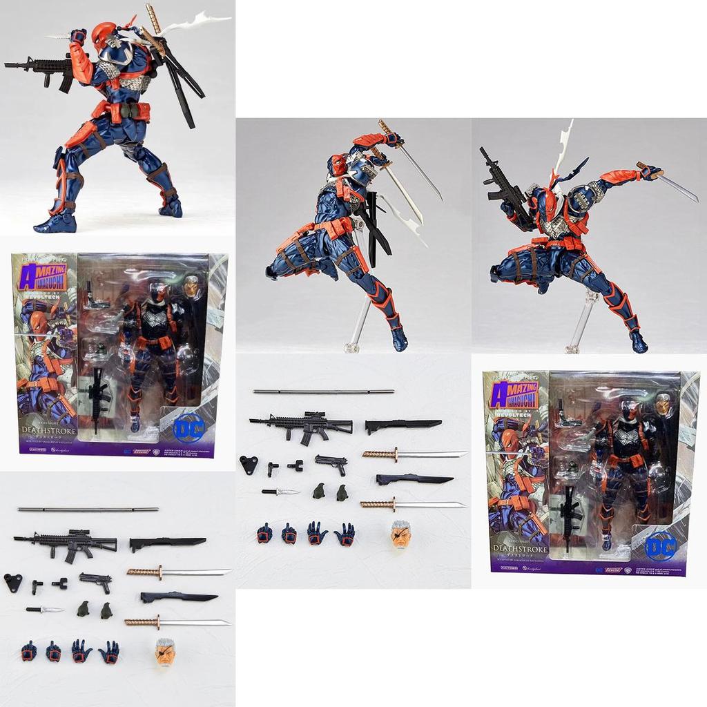 Revoltech Amazing Yamaguchi Deathstroke №011 Высокодетализированная ПВХ Фигурка Коллекционная Игрушка