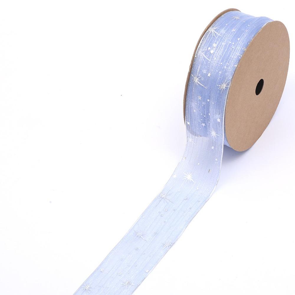 25mm Width Starry Sky Ribbon Organza Wedding Party Ribbon Gift Bouquet Wrap Ribbon  Cake Decoration