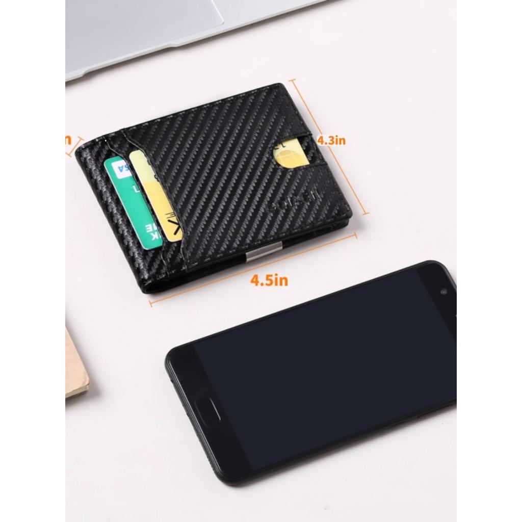 Men's Ultra-thin Wallet Europe and the United States Simple Casual RFID Dollar Clip Leather Card Bag Wallet Men Integrated
