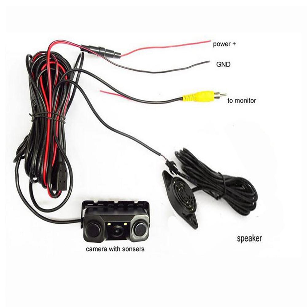 3 в 1 реверсивный HD-изображение заднего вида Автомобильная камера 1080p радар-детектор