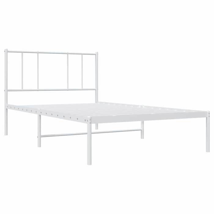 Maison Exclusive - Cadre de lit métal sans matelas avec tête de lit blanc 75x190cm
