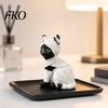 Horror-themed Decor Mummy Black Cat Resin Figurine, Halloween Kitten Statue with Big Eyes & Wrapped Bandages, Sculpture Cute Desk Shelf Ornament