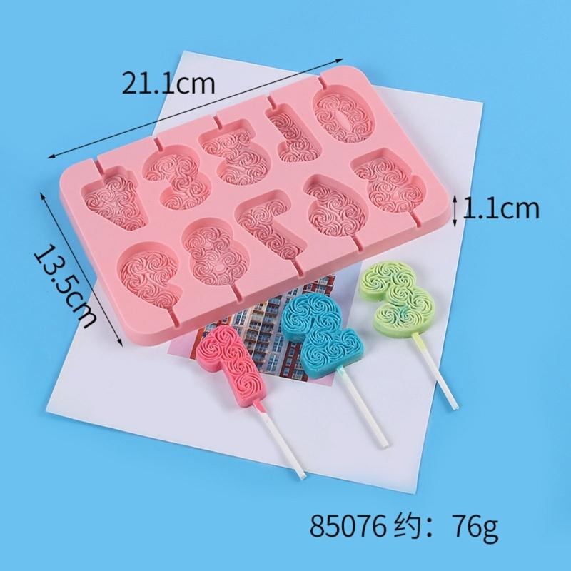 Fun DIY Number Cake Pop Candle Lollipop 0-9 Silicone Molds Set Great for All Occasions DIY Gifts