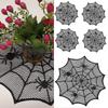 Elegant Spider Web Lace Doily Black Cobweb Table Topper Placemat for Romantic Home Decoration
