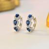 15mm Small Huggie Earrings with Pear Cut Cubic Zirconia Paved CZ Colored Stone Hoop Earrings Luxury Daily Wear Jewelry