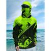 UPF50+ Camouflage Hooded Fishing Shirt With Face Cover 3D Print Unisex Gradient Pattern Quick‑Dry Anti‑UV Outdoor Fishing Hoodie