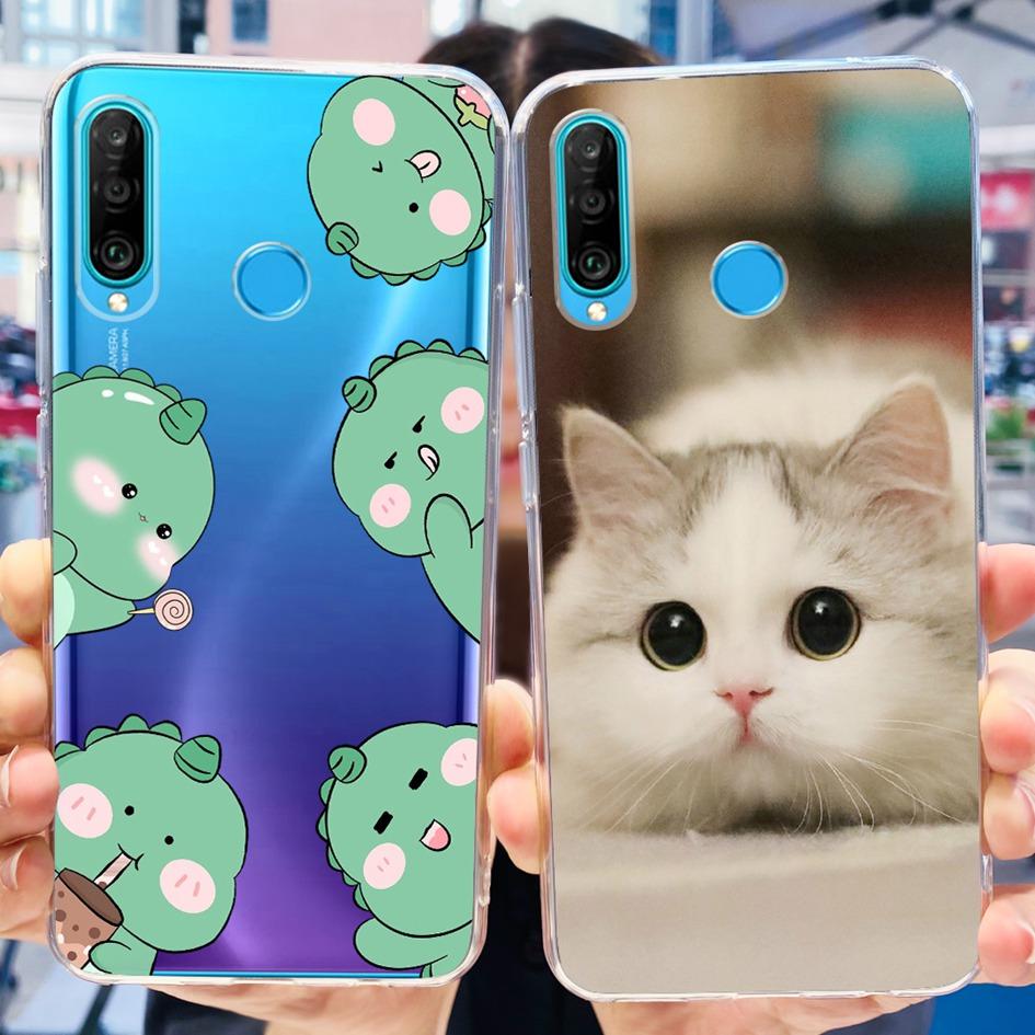 For Huawei P30 Lite Case MAR-LX1M MAR-L21A MAR-LX1A Cute Astronaut Cover Clear Silicone Bumper For Huawei P30 Pro Lite P 30 Capa