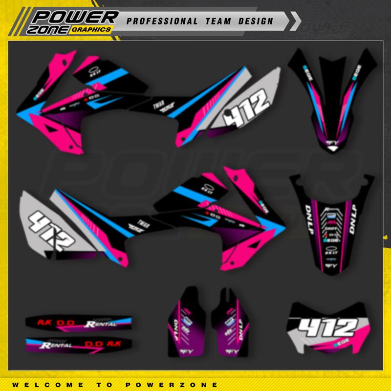 PowerZone Custom Team Graphics Decals Stickers Kit For HONDA CRF250L 2012-2020 Custom Stickers Kit for CRF250L 12-16 17-20 15