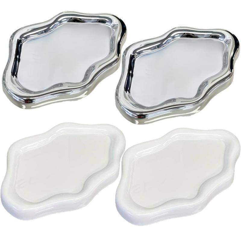 Cloud-Shaped Jewelry Tray Decorative Plate For Rings Earrings Bracelets & Necklaces Plastic Vanity Tray For Women Bedroom Decor