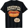Emotional Support Hotdog Funny Cartoon Graphic Tee Casual Short Sleeve T-Shirt for Men Women