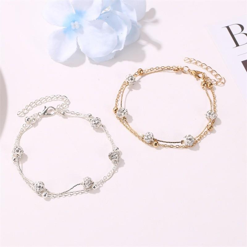 Trendy European Water Crystal Anklet With Alloy Shell Design For Vacation Gifts