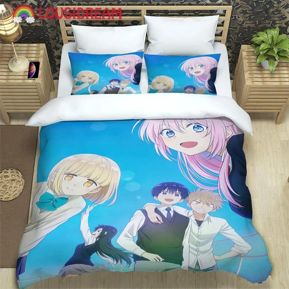Comfortable Anime Print Bedding Set With Duvet Cover And Pillowcases King Queen Twin Sizes For All Ages