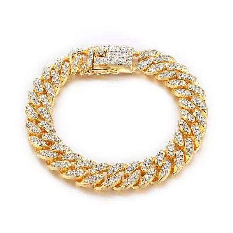 1-4pcs Gold Dog Chain Diamond Dog Collar Walking Metal Secure Buckle Pet Collar Jewelry Accessories for Small Medium Large Cat