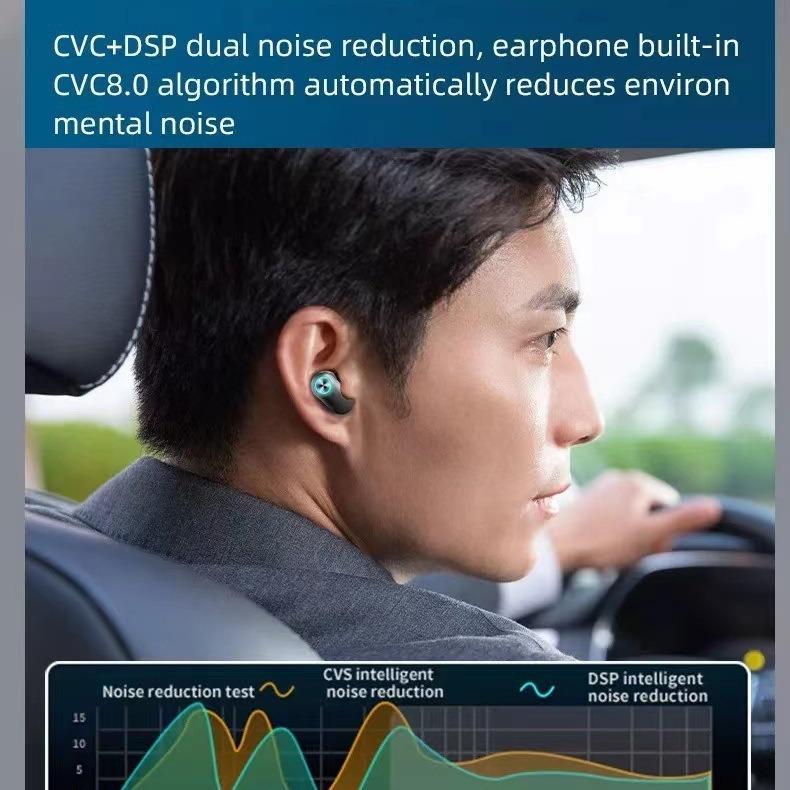 Новая беспроводная Bluetooth-гарнитура с HD-зеркалом, цифровым дисплеем и ручкой, внутриканальные спортивные наушники