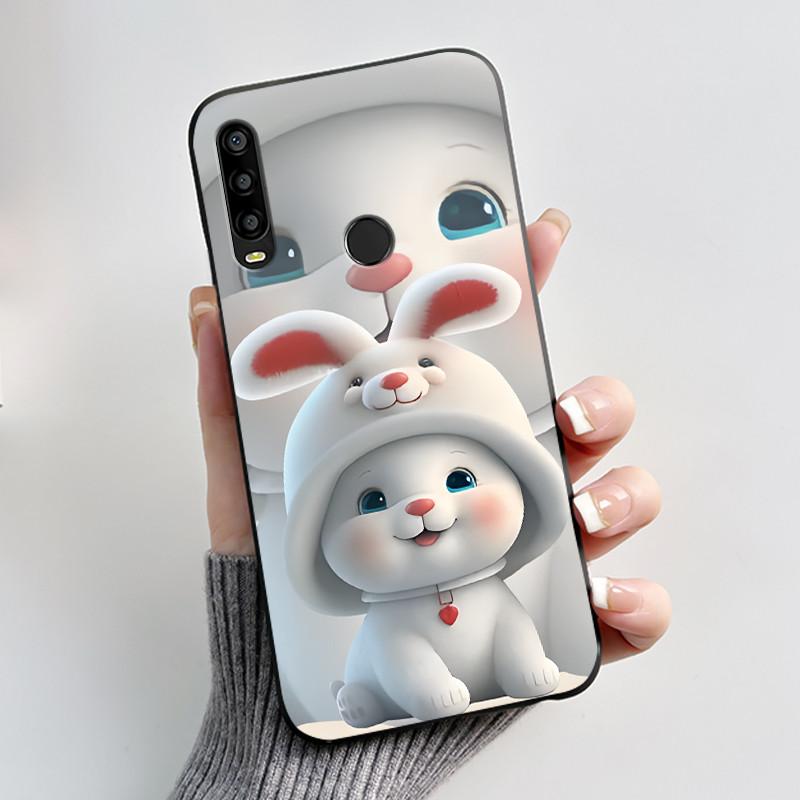 For TCL L10 Pro Case Luxury Cute Love Heart Rabbit Funny Black TPU Soft Silicone Phone Case For TCLL10 Pro Protective Back Cover