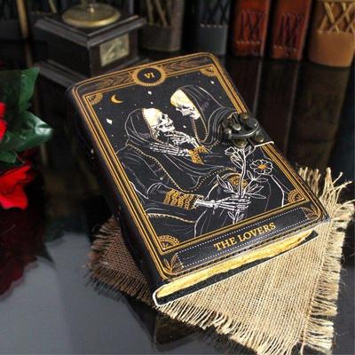 Книга заклинаний Гримуар Печатный журнал Блокнот Таро Влюбленных Спираль Готический блокнот Череп любовника Антикварные журналы подарки для мужчин и женщин