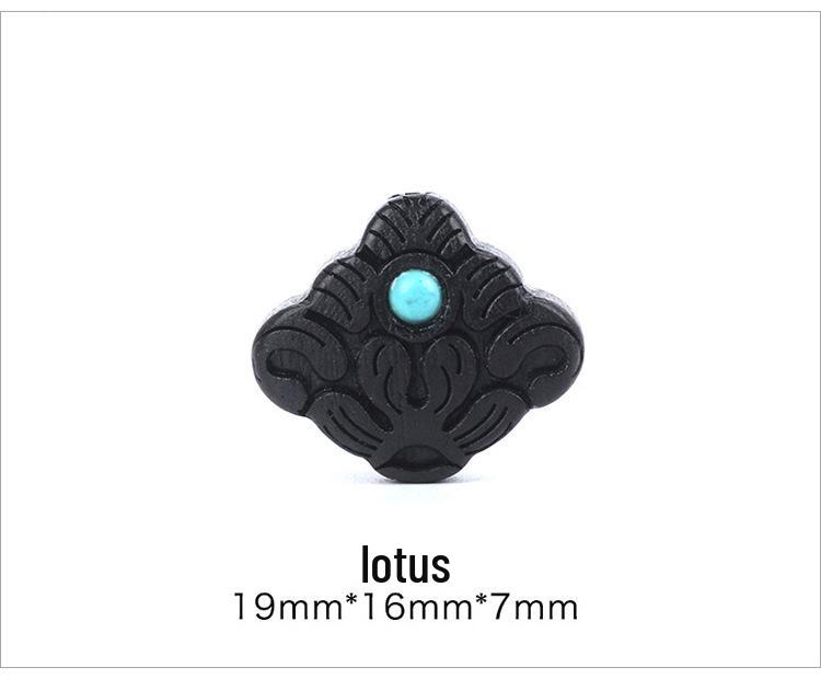 Red Sandalwood Pendant DIY Bracelet with Ebony, Turquoise, Multi-Gemstone Beads & Wenwan Ornaments