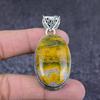 Ocean Jasper Gemstone Handmade 925 Sterling Silver Jewelry Pendant 2.25" i0E90