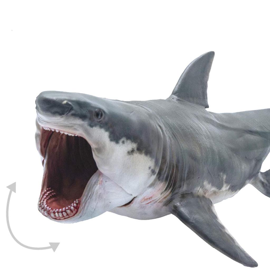 PNSO Megalodon Great White Shark Patton Shark Marine Animal Creature Fish Figure PVC Model Plastic Model Toy Premium Shark Lover Birthday Present