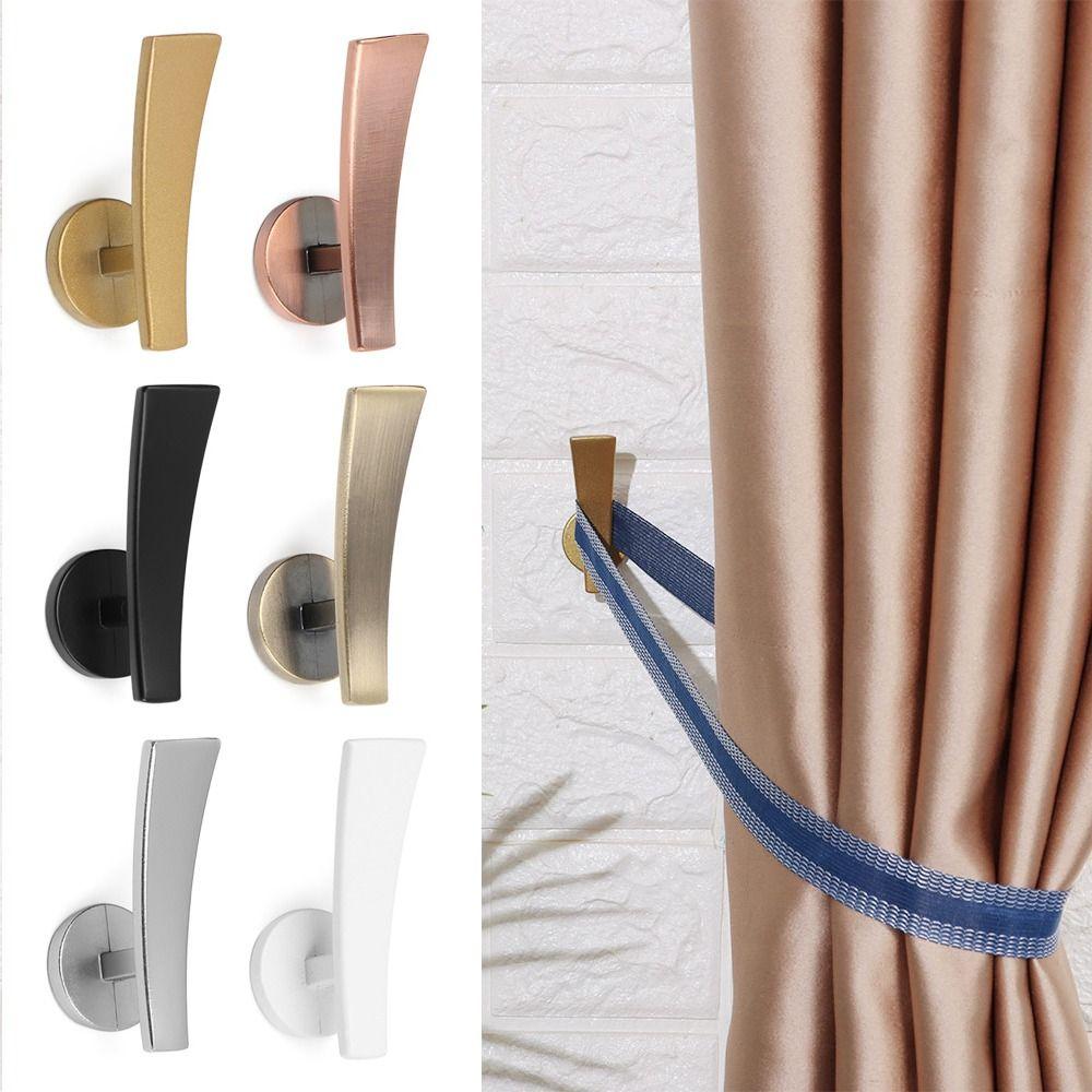 Home Decor Modern Practical Curtain Holdback Curtain Holder Mounted Metal Hooks Wall Hanger