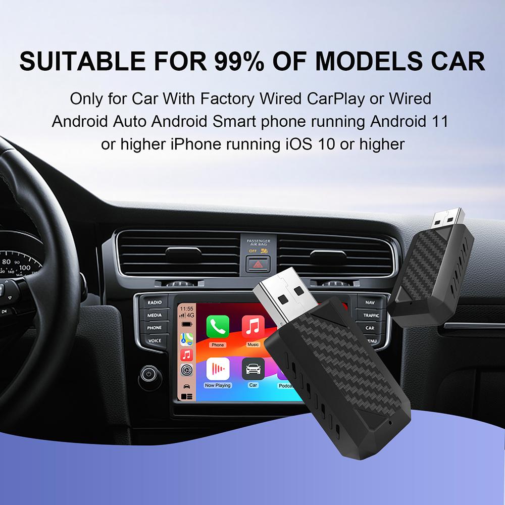 USB Новый 2 в 1 Мини Беспроводной CarPlay Android auto Беспроводной Адаптер Умное подключение для большинства моделей автомобилей