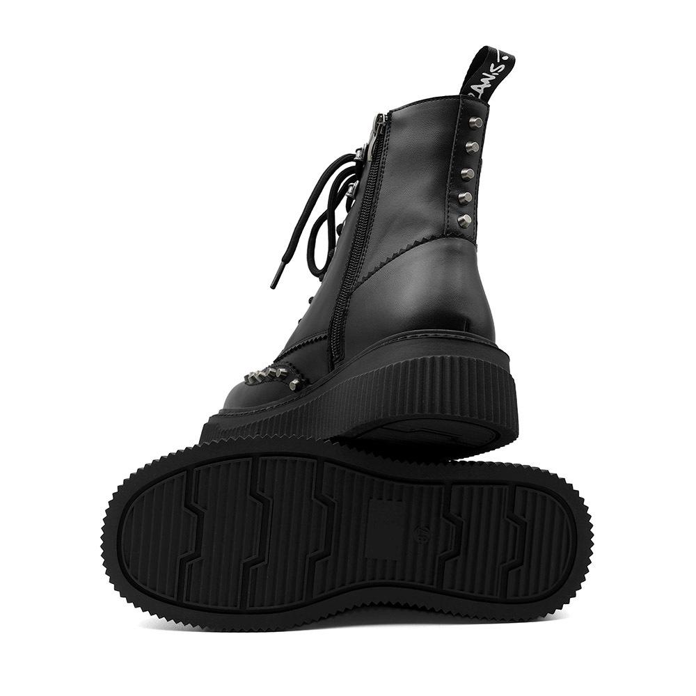 Осень/Зима Унисекс Высокие Панк Ретро Пламя Толстая Подошва Увеличивающие Рост Ботинки Мартин
