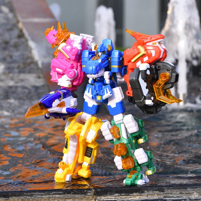 7 IN 1 Mini Force 2 Super Dino Power Transformation Robot Toys Action Figures Mini Force X Deformation Dinosaur Mecha Toy