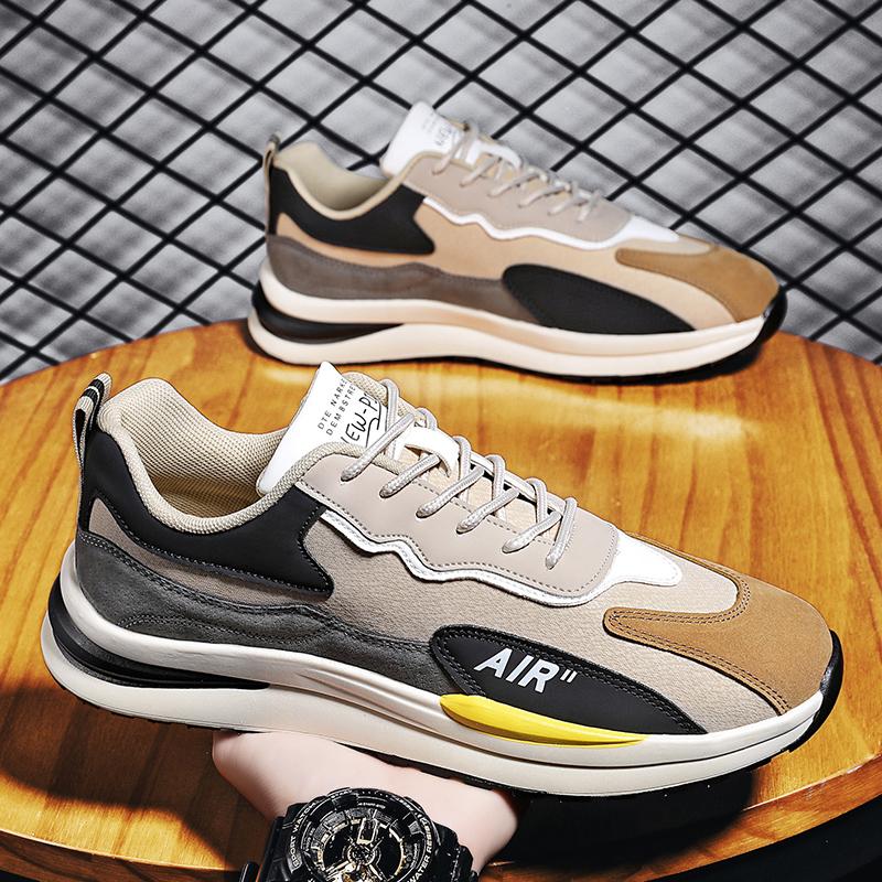 Модные мужские кроссовки из кожи, повседневная обувь, осень 2024, новые дышащие мужские туфли, теннисные туфли на плоской подошве Zapatillas Hombre